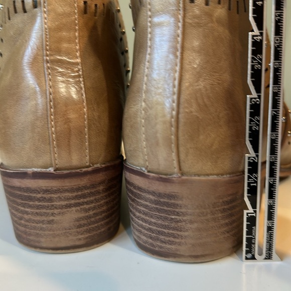 Madden Nellie Ankle Boots Laser Cut Out design Studded Block Heel Almond Toe - Picture 15 of 15